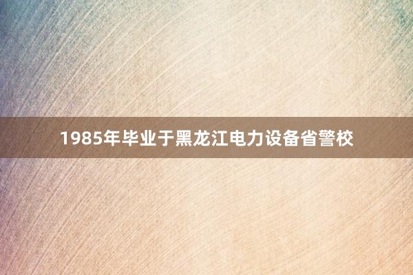 1985年毕业于黑龙江电力设备省警校